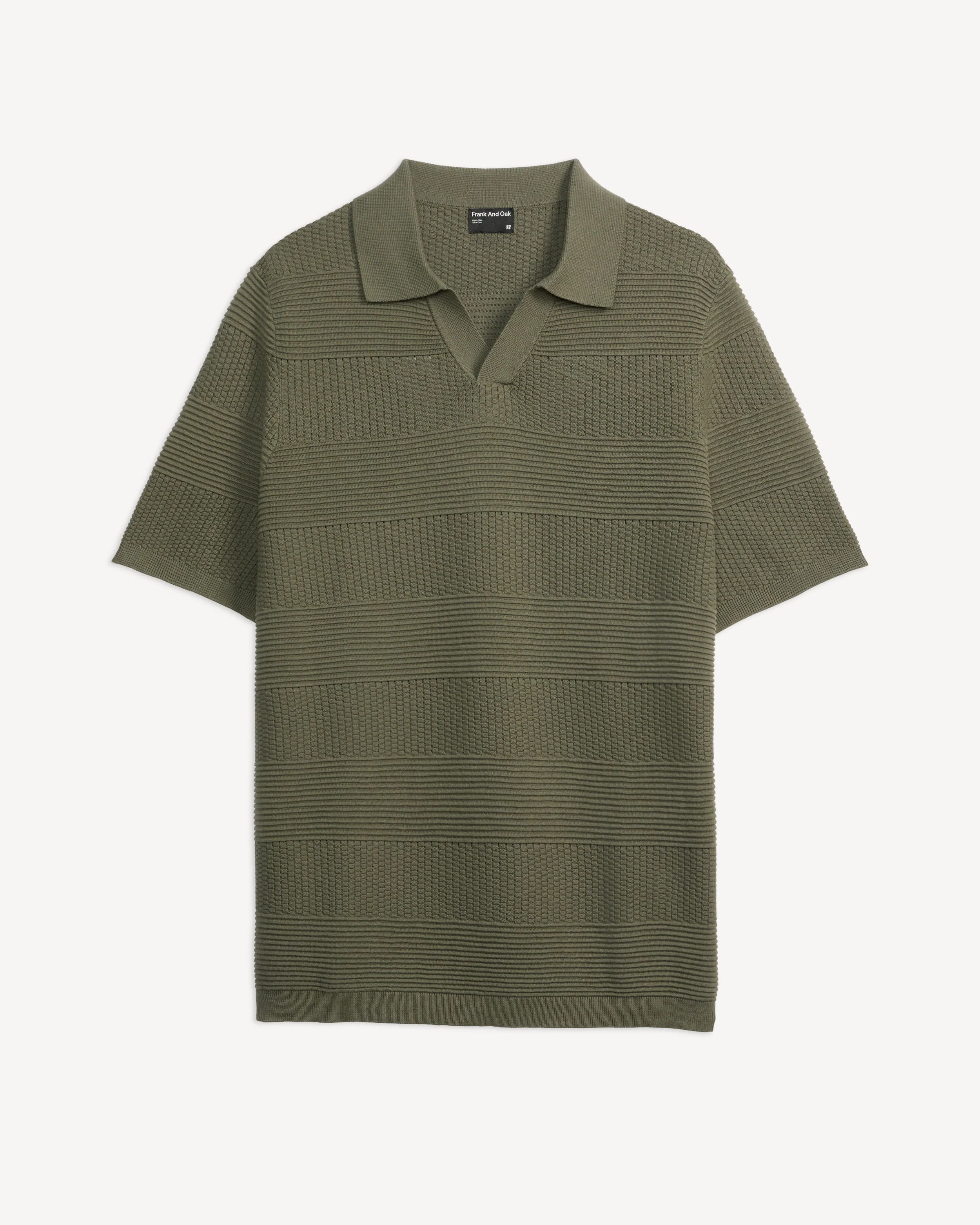 ENGINEERED STRIPE JOHNNY COLLAR POLO - Image 5